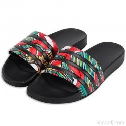 Plus Size Designer Slides, Double Layer PU Custom Logo Sandals