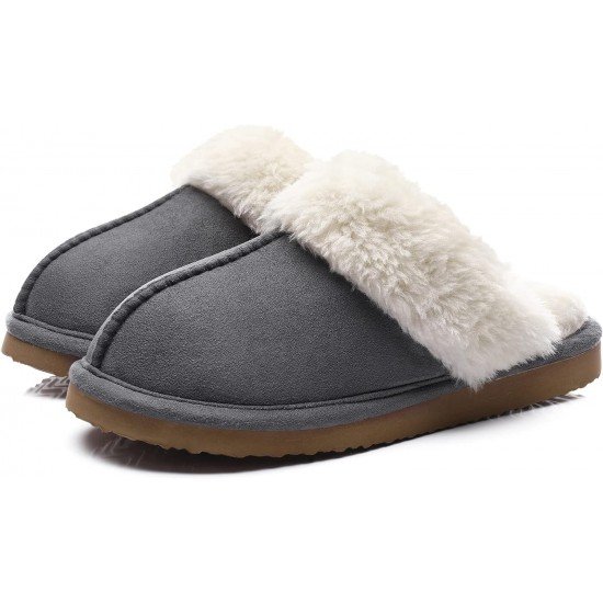 Women's Fuzzy Memory Foam Slippers Fluffy Winter House Shoes Indoor and Outdoor